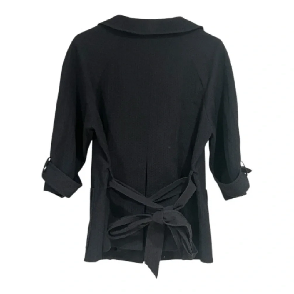 Lane Bryant Black Blazer/Jacket with Silver Buttons & removable belt size 14